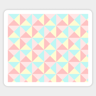 Pink Teal Blue Rose Yellow Pastels geometric triangles Pattern Sticker